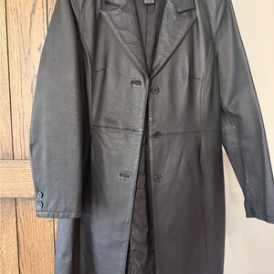 Black Leather Long Coat